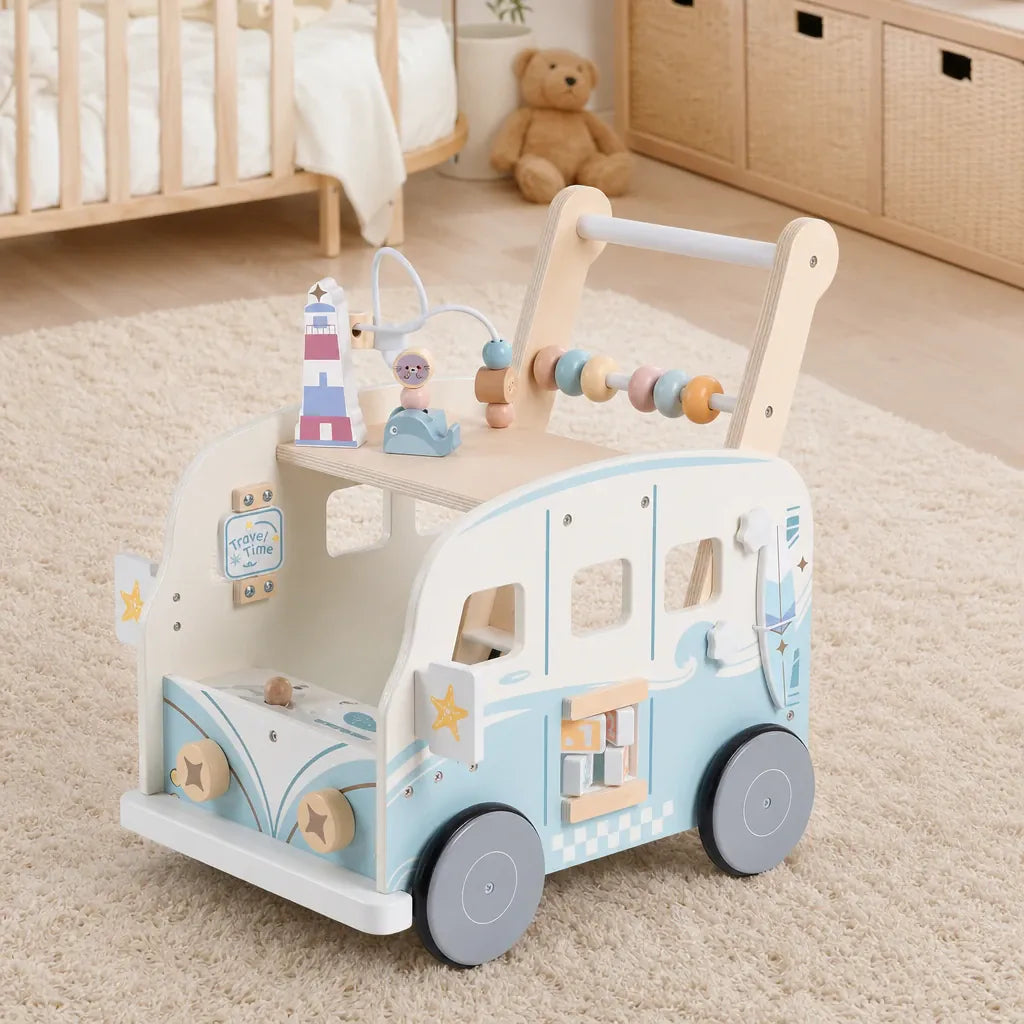 Nelokid Wooden Baby Walker