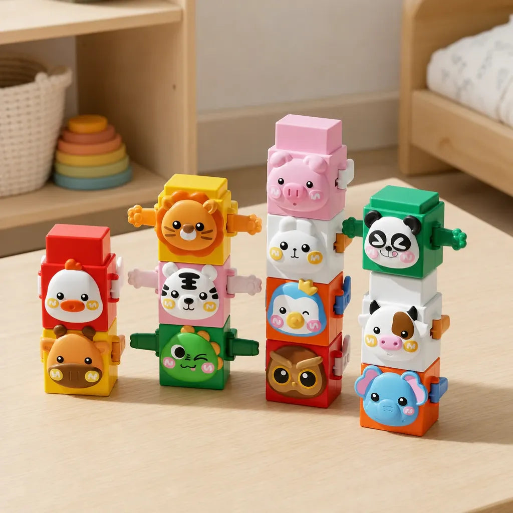 Nelokid Wooden Animal Stacking Toy