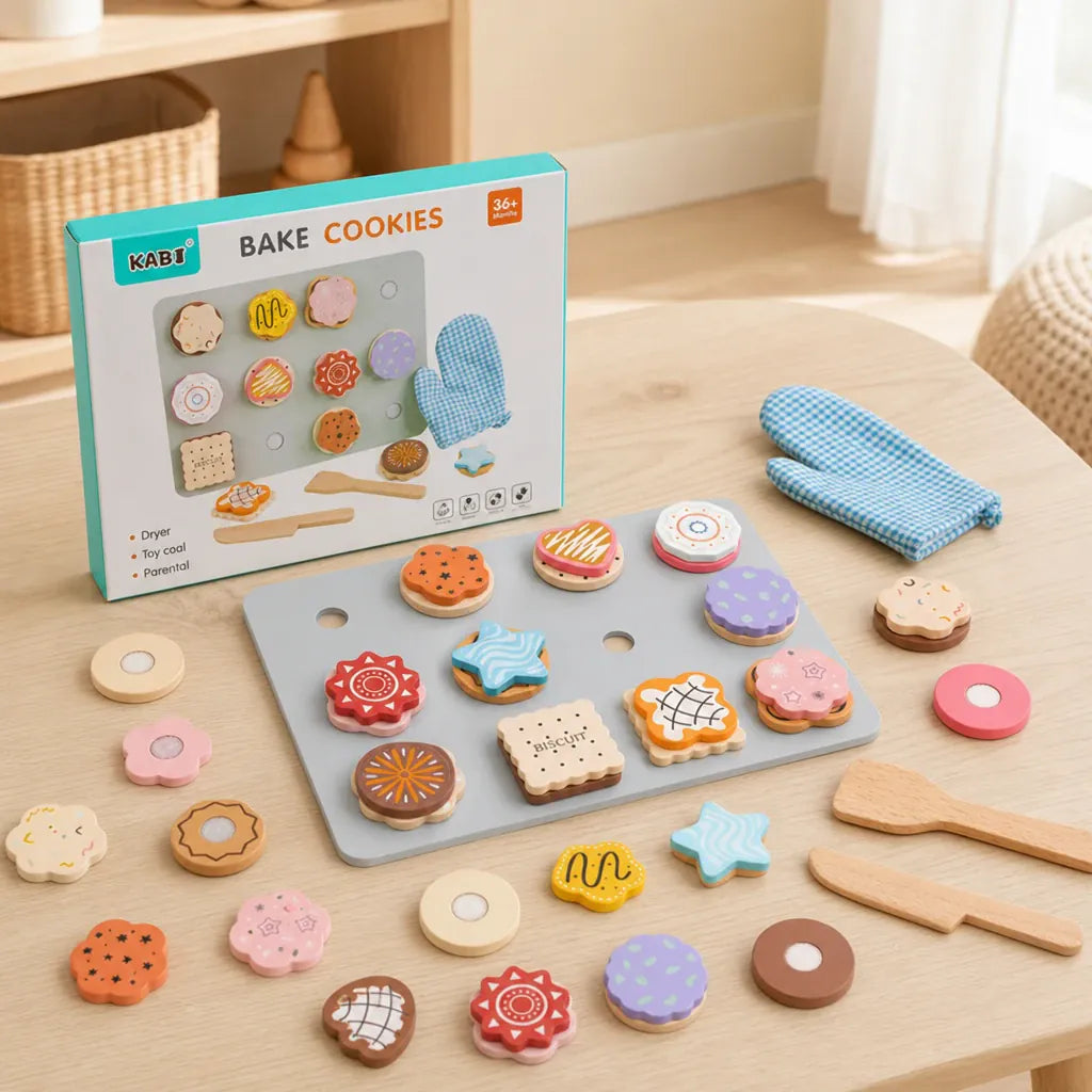 Nelokid Toy Kitchen Play Food