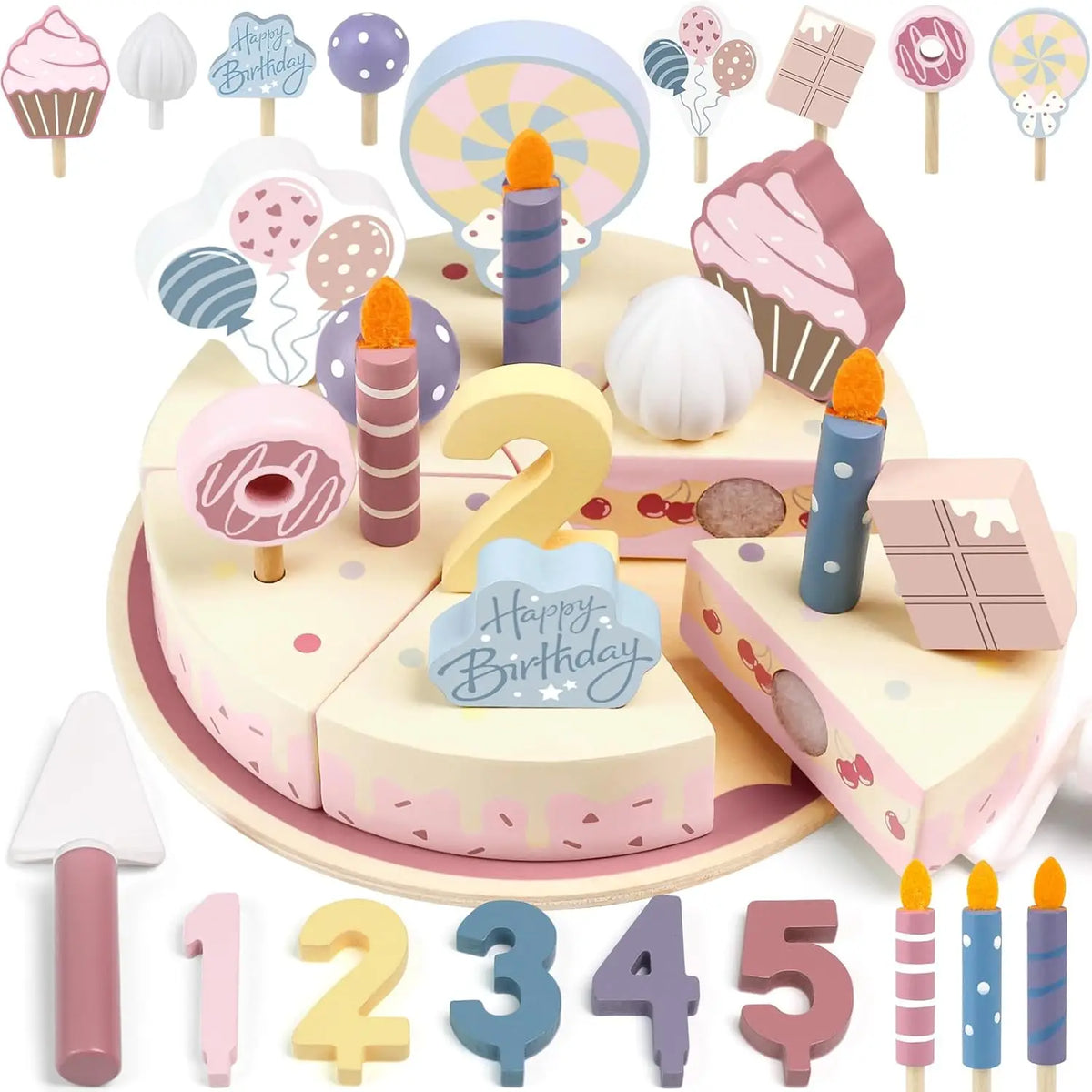 Nelokid Wooden Birthday Cake Toy