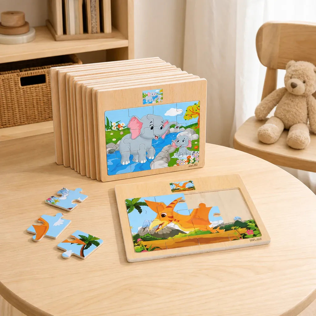 Nelokid Wooden Animal Puzzles