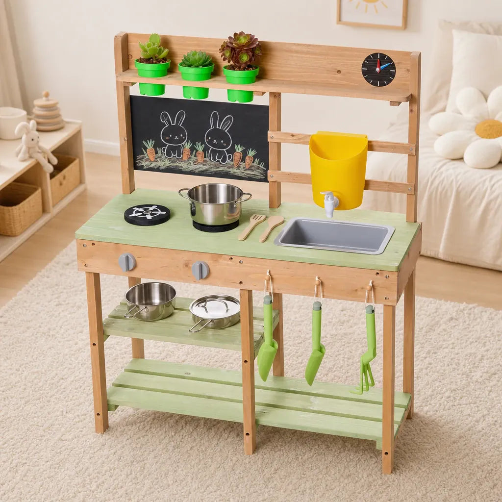 Nelokid Wooden Mud Kitchen For Kids