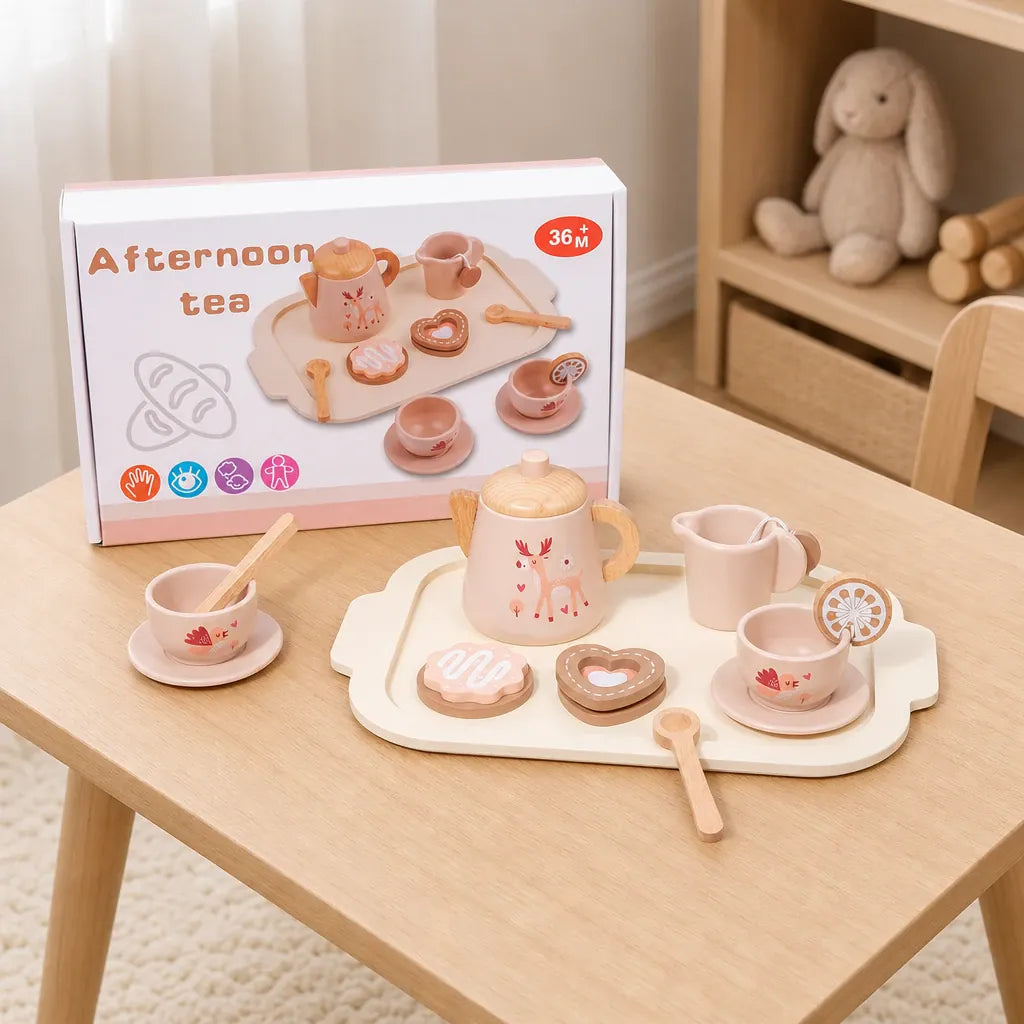 Nelokid Wooden Afternoon Tea Set