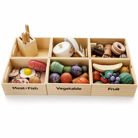 Nelokid Wooden Fruit and Veg Toys