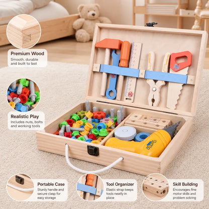 Nelokid Wooden Tool Set for Kids