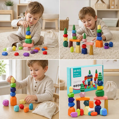 Nelokid Wooden Stones Stacking