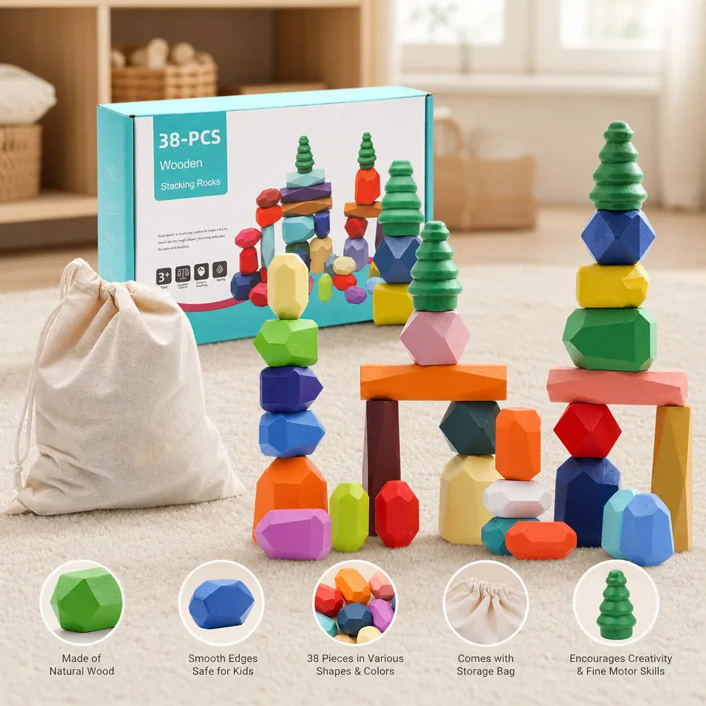 Nelokid Wooden Stones Stacking