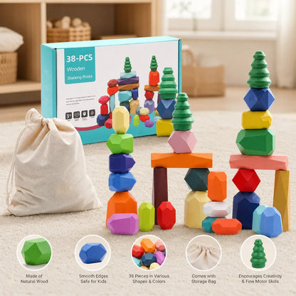 Nelokid Wooden Stones Stacking