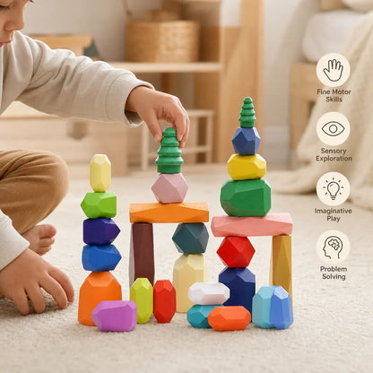 Nelokid Wooden Stones Stacking