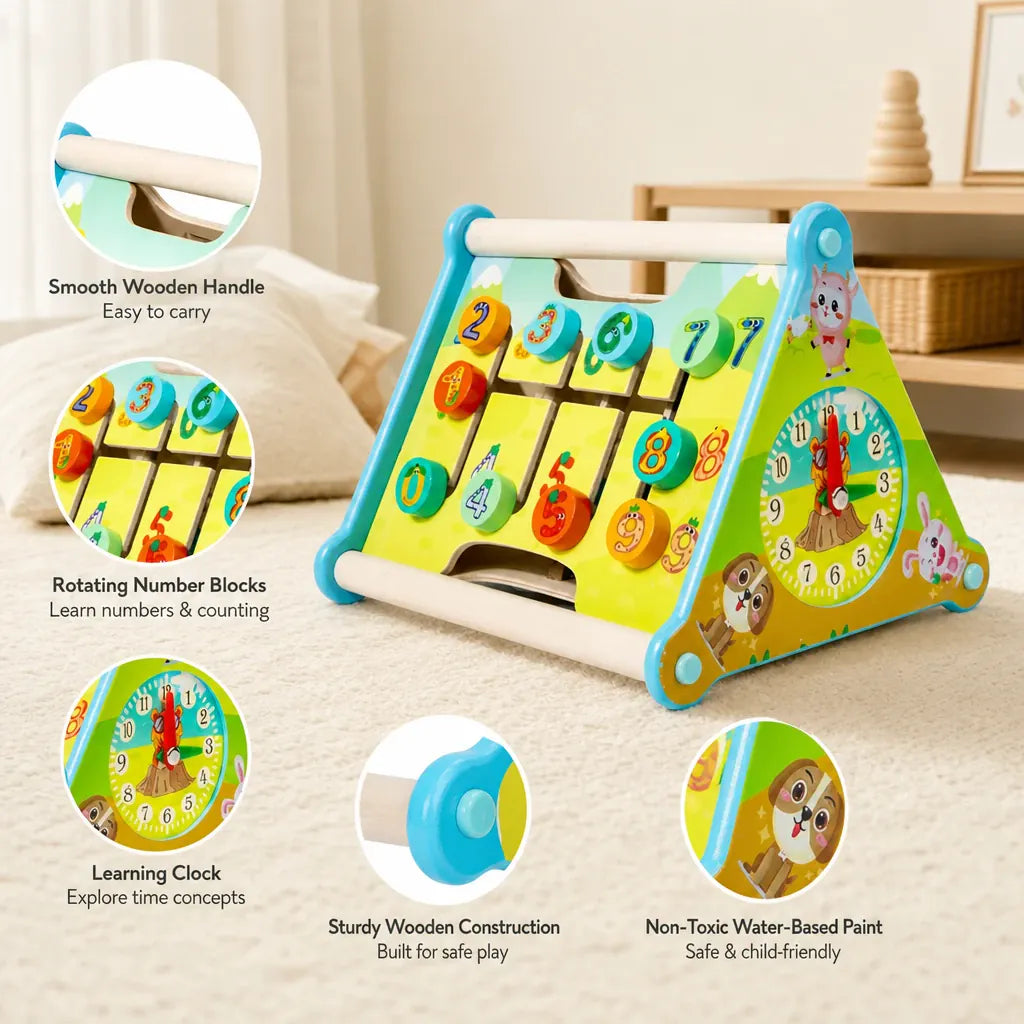 Nelokid 5 in 1 Wooden Activity Cube