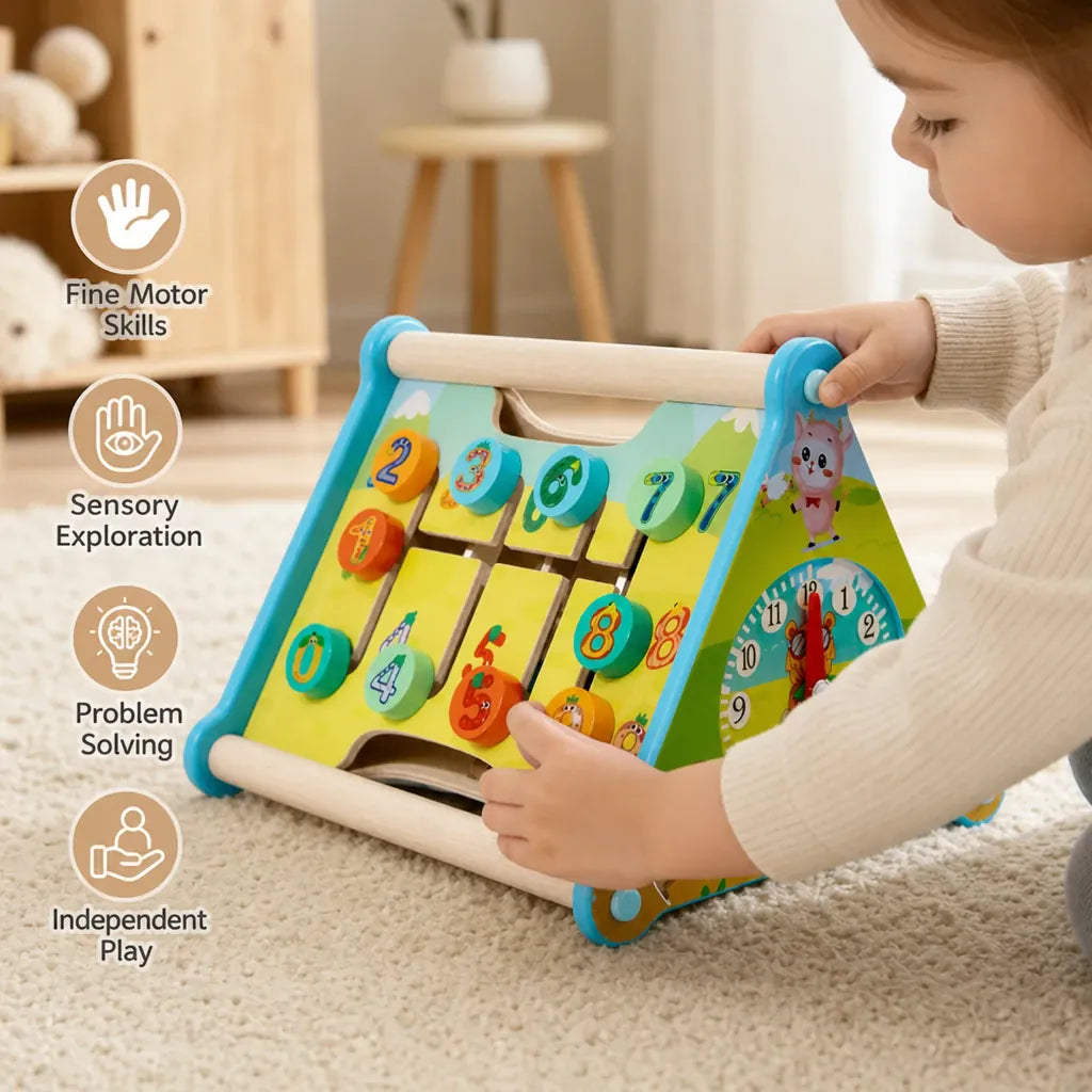 Nelokid 5 in 1 Wooden Activity Cube