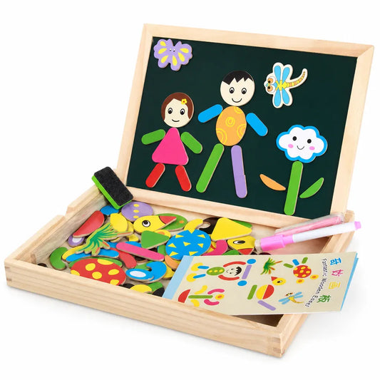 Nelokid Double Sided Magnetic Drawing Puzzle Board