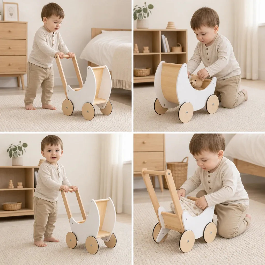 Nelokid Wooden Push Along Walker