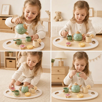 Nelokid Childrens Wooden Tea Set
