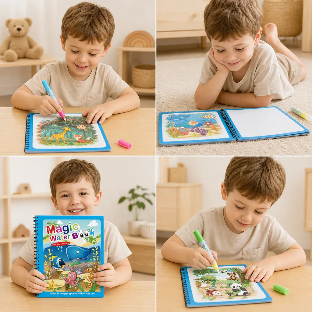 Nelokid Reusable Magic Water Painting Book
