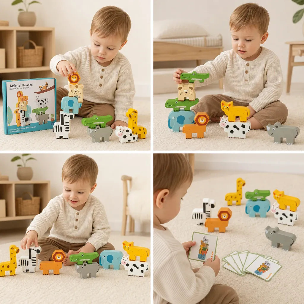 Nelokid Wooden Shape Stacking Toy
