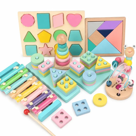 Nelokid Montessori Wooden Blocks