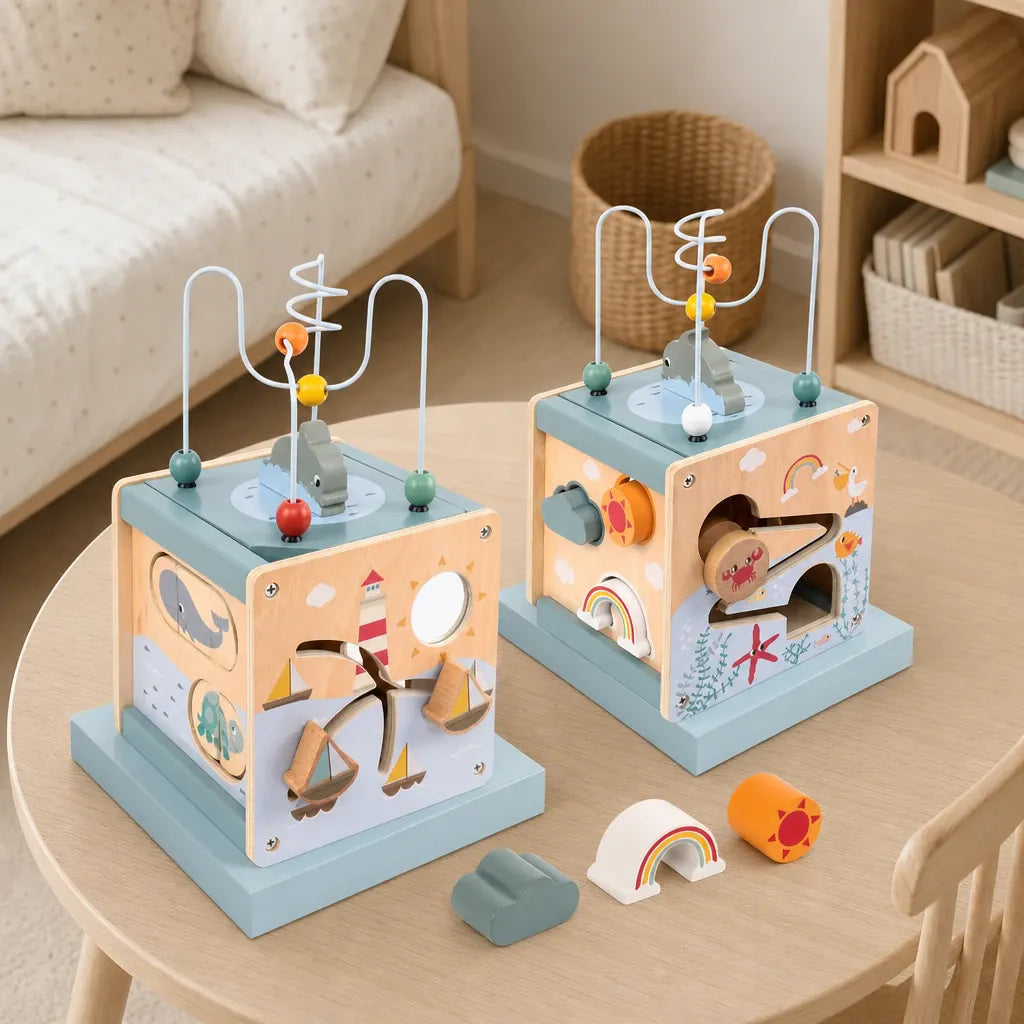 Nelokid Wooden Activity Cube
