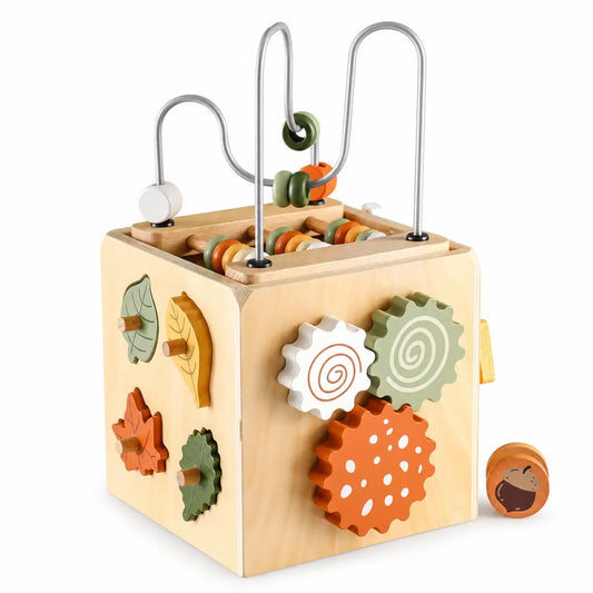 Nelokid Infant Activity Cube Wooden