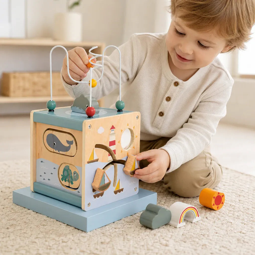 Nelokid Wooden Activity Cube