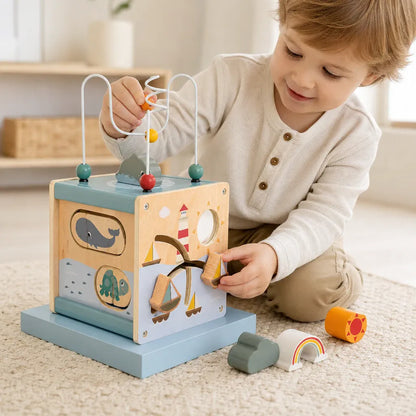 Nelokid Wooden Activity Cube
