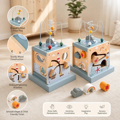 Nelokid Wooden Activity Cube