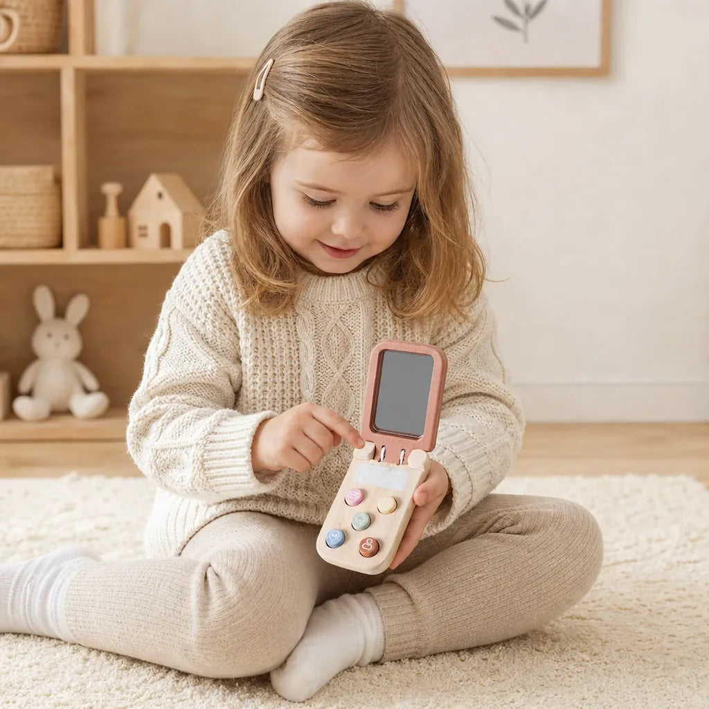Nelokid Toy Phone Wooden
