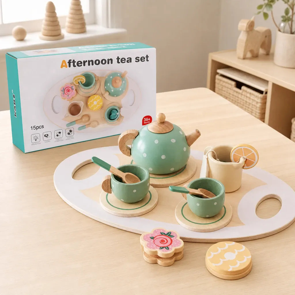 Nelokid Childrens Wooden Tea Set
