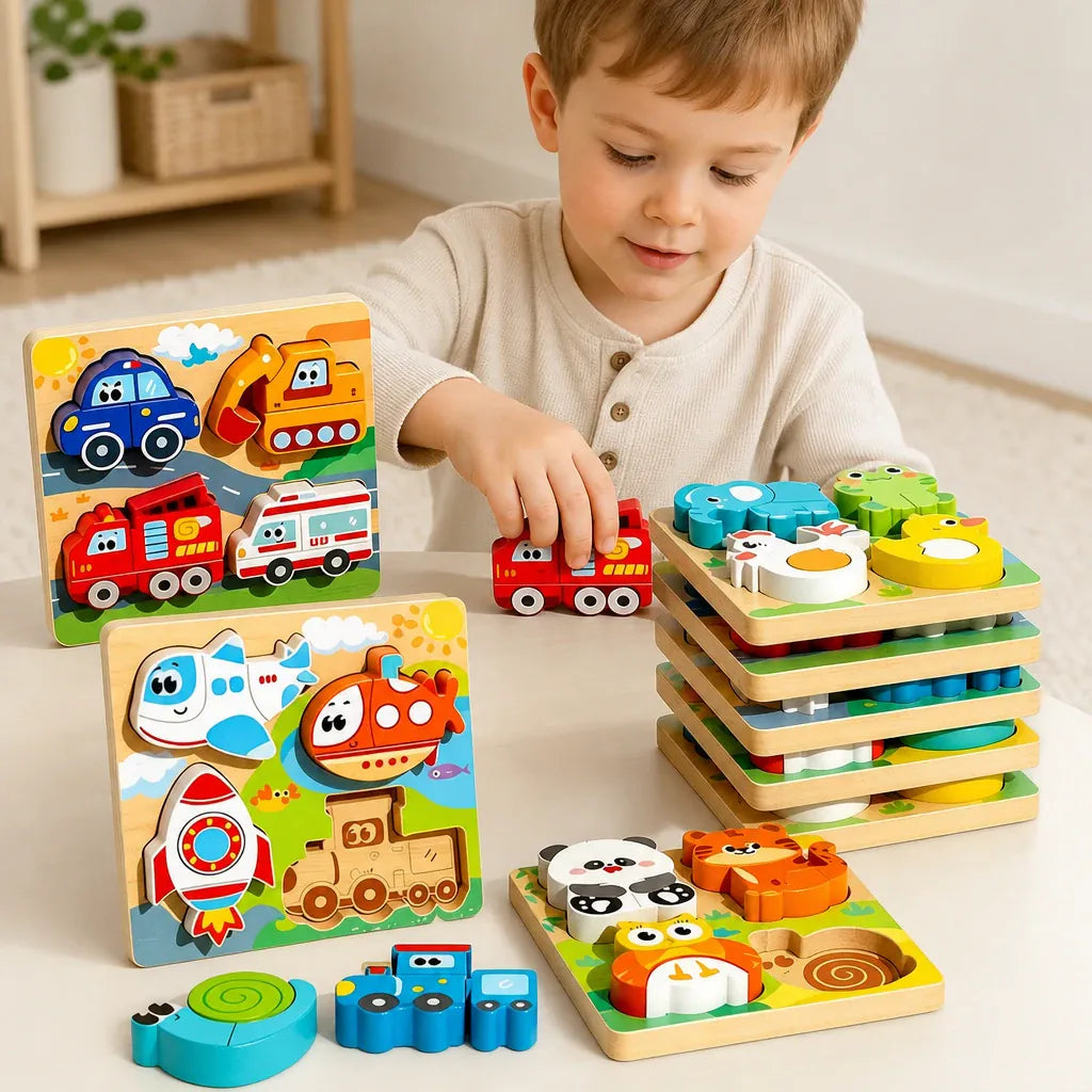 Nelokid Wooden Shape Puzzle Board