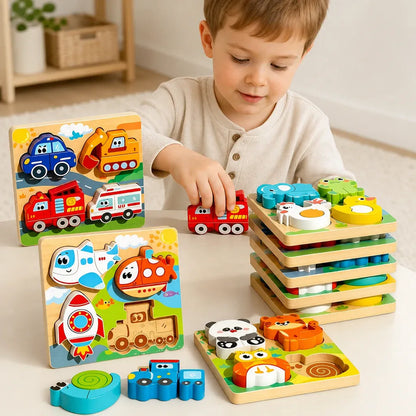 Nelokid Wooden Shape Puzzle Board