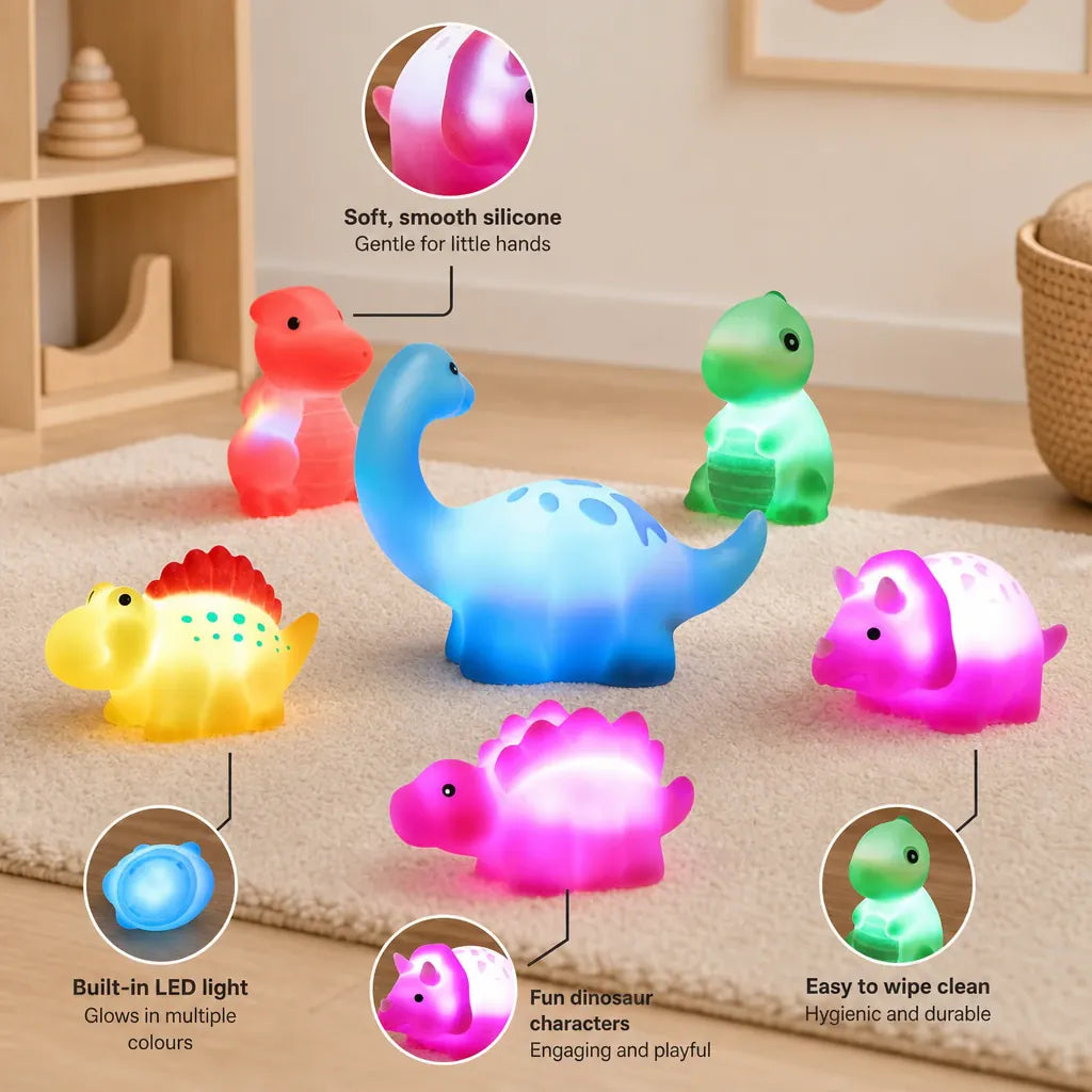 Nelokid Light Up Bath Toys
