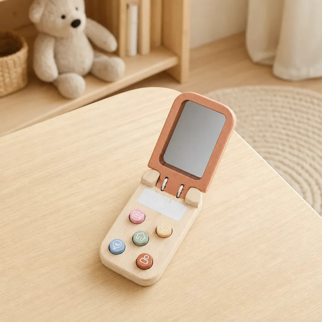 Nelokid Toy Phone Wooden