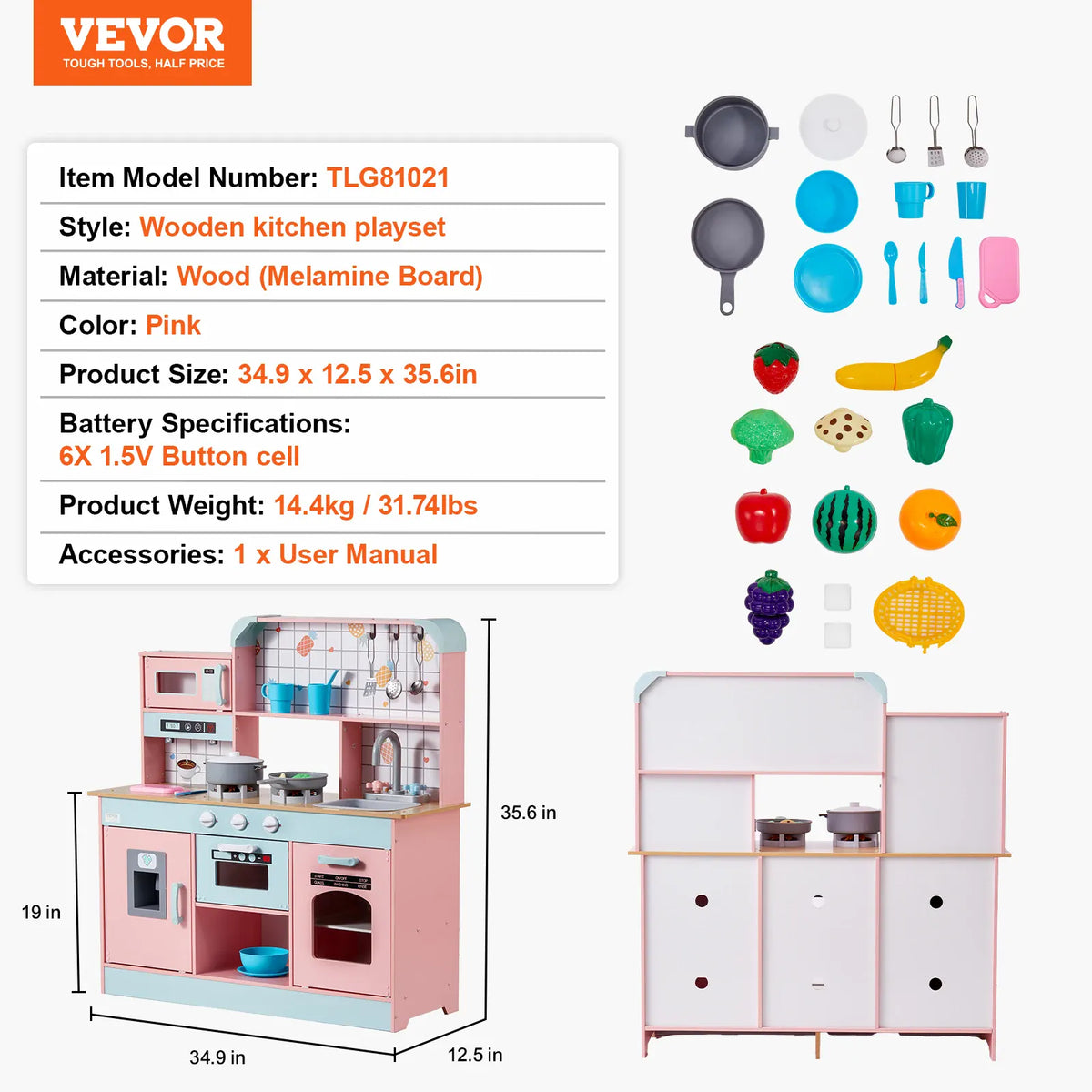 Nelokid Kids Play Kitchen