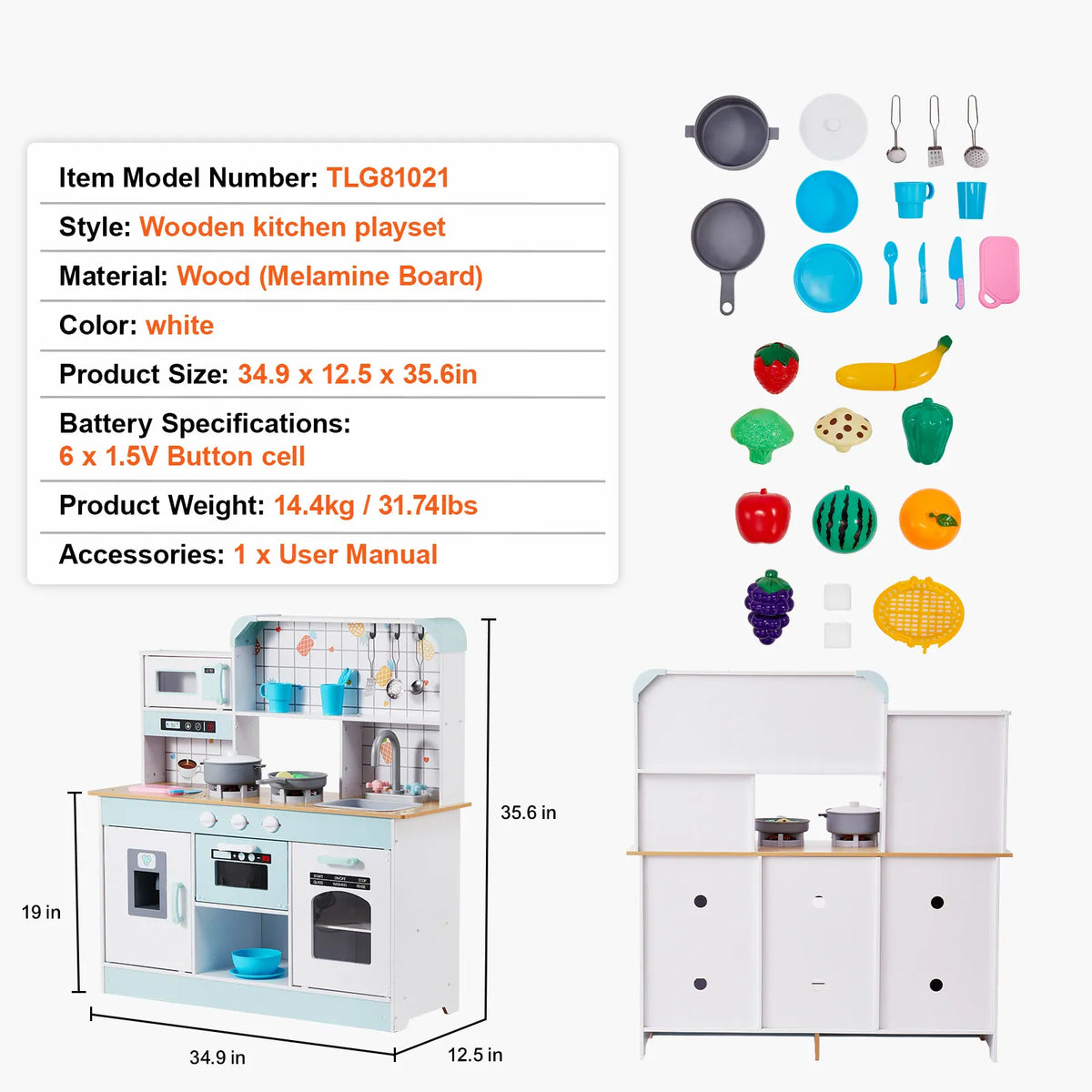 Nelokid Kids Play Kitchen