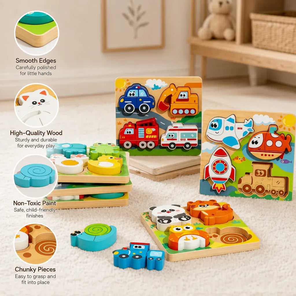 Nelokid Wooden Shape Puzzle Board