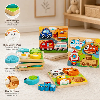Nelokid Wooden Shape Puzzle Board