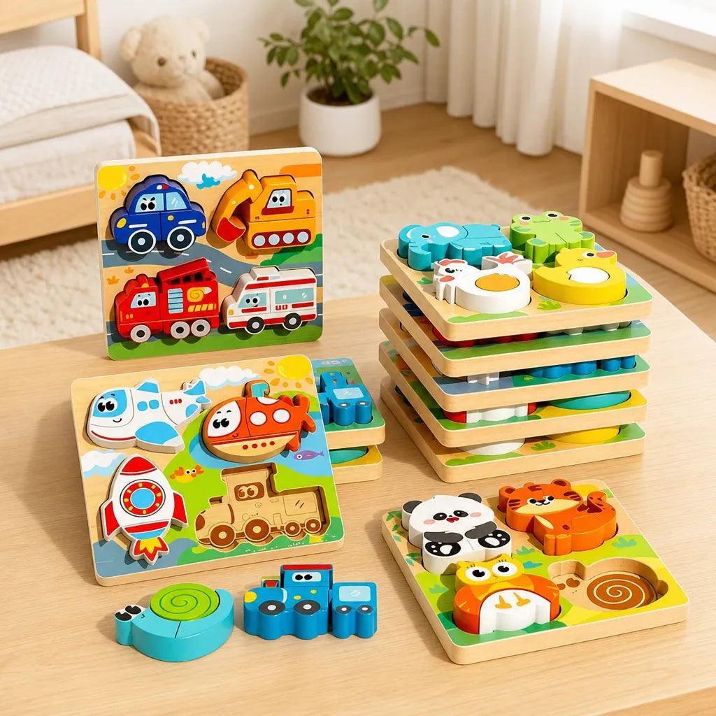 Nelokid Wooden Shape Puzzle Board
