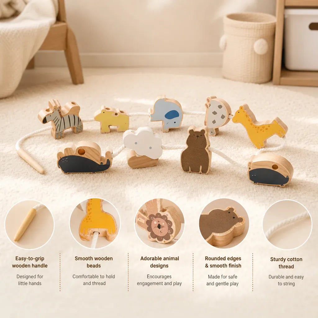 Nelokid Wooden Threading Toy