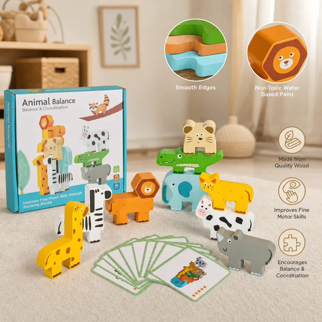 Nelokid Wooden Shape Stacking Toy