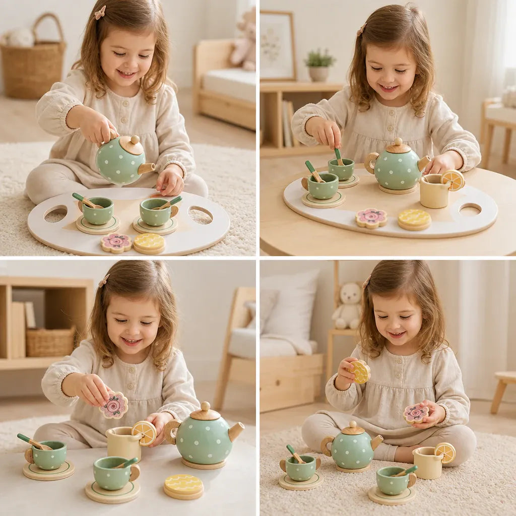 Nelokid Wooden Toy Tea Set