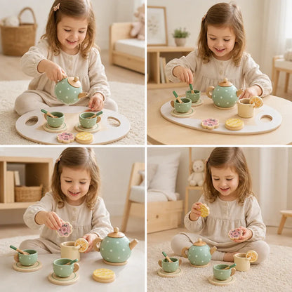 Nelokid Wooden Toy Tea Set