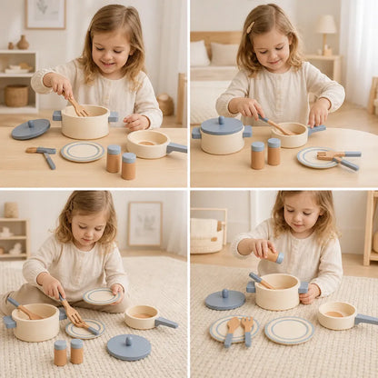 Nelokid Toy Kitchen Pots and Pans