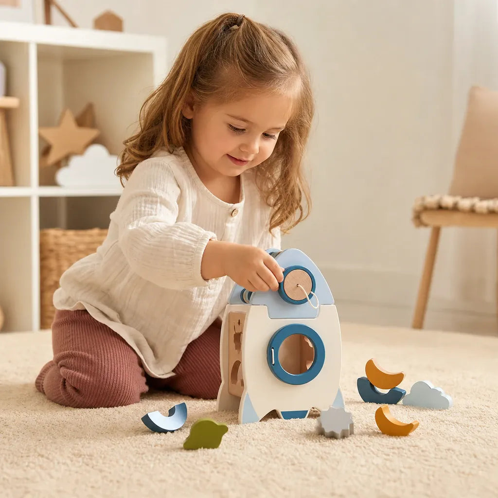 Nelokid Wooden Rocket Puzzle
