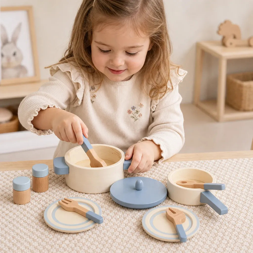 Nelokid Toy Kitchen Pots and Pans