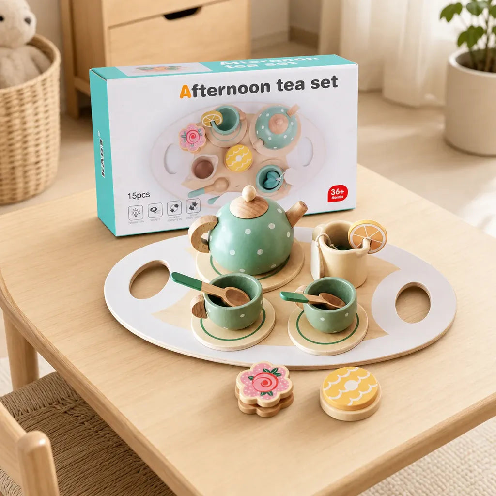 Nelokid Wooden Toy Tea Set