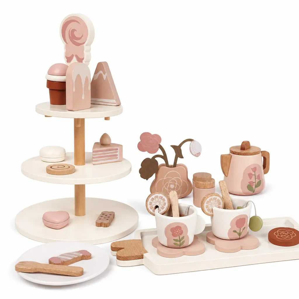 Nelokid Wooden Tea Set Toddler