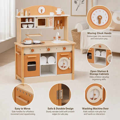 Nelokid Toy Kitchen With Washing Machine
