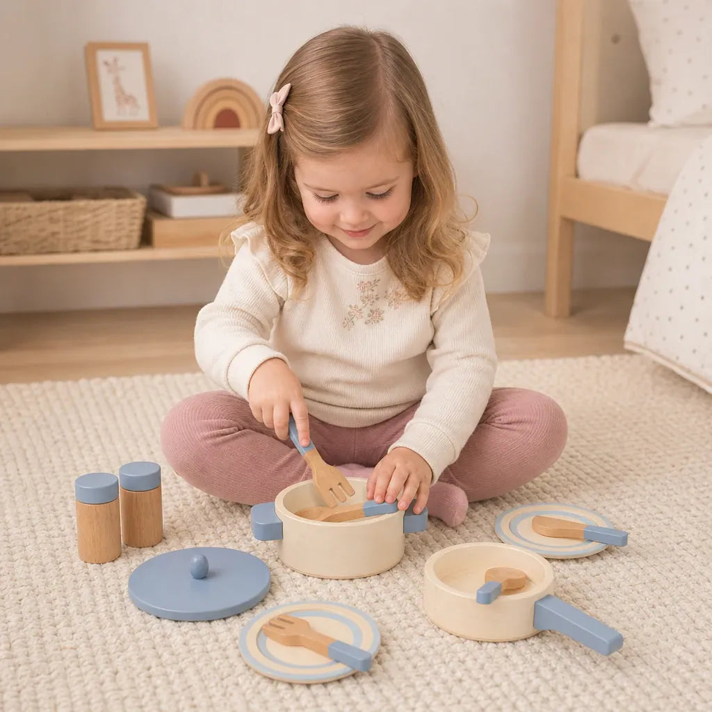 Nelokid Toy Kitchen Pots and Pans