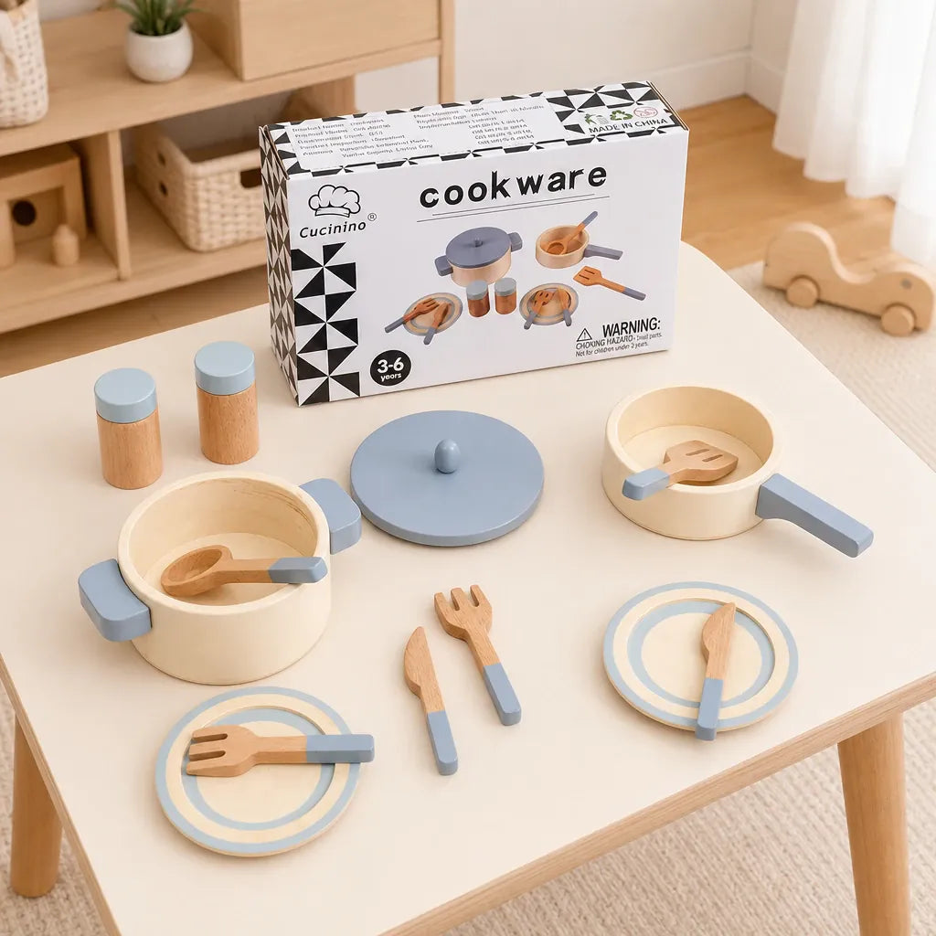Nelokid Toy Kitchen Pots and Pans
