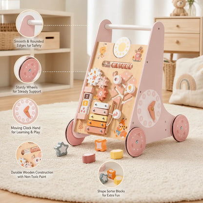Nelokid Wooden Walker for Baby